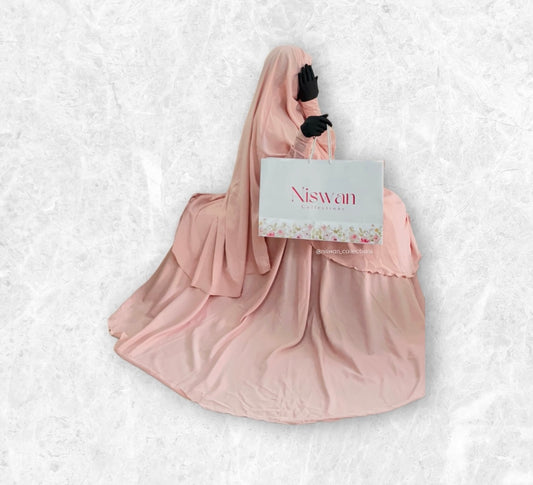 Rawda 🌷: Pink Khimar and Abaya set